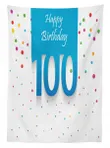 100 Years Birthday Design Printed Tablecloth Home Decor
