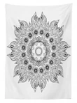 Mandala Black White Design Printed Tablecloth Home Decor