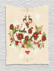 Flower Reindeer Motif Design Printed Wall Tapestry Home Decor
