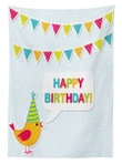 Party Flags And Bird Design Printed Tablecloth Home Decor
