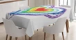Nested Rainbow Heart Design Printed Tablecloth Home Decor