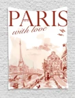 Vintage Watercolor Paris Design Printed Wall Tapestry Home Decor