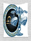 Libra Sign Astrological Design Printed Wall Tapestry Home Decor