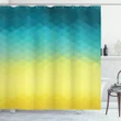 Polygonal Color Changes Pattern Printed Shower Curtain Home Decor