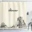 Sketch Style Moscow Pattern Printed Shower Curtain Home Decor