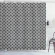 Continuous Flower Motifs Pattern Printed Shower Curtain Home Decor