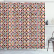 Rounded Art Flower Colorful Pattern Printed Shower Curtain Home Decor