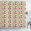 Sketchy Painted Foods Pattern Printed Shower Curtain Home Decor