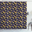 Crescent And Star Spotted Pattern Printed Shower Curtain Home Decor
