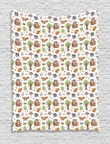 Doodle Woodland Animals Design Printed Wall Tapestry Home Decor