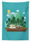 Traveler Vehicles Exotic Palms Design Printed Tablecloth Home Decor