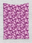 Exotic Camouflage Purple And Pink Pattern Printed Wall Tapestry