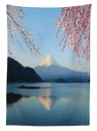 Japan Mountain And Sakura Design Printed Tablecloth Home Decor