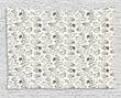 Sketch Seashells Wide Black And White Pattern Printed Wall Tapestry