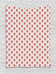 Strawberry In Rhombus Dots Red Pattern Printed Wall Tapestry