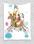 Fairy Cartoon Composition Colorful Pattern Printed Wall Tapestry