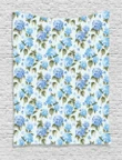 Hydrangea Flowers Swirls Design Printed Wall Tapestry Home Decor