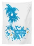 Hawaiian Island Aqua Design Printed Tablecloth Home Decor