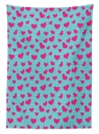 Pink Heart On Polka Dots Design Printed Tablecloth Home Decor