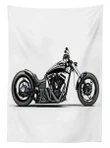 Retro Motorcycle On White Design Printed Tablecloth Home Decor