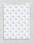Pinky Alstroemeria Flowers Lotus Pattern Printed Wall Tapestry