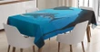Swimming Shark Ocean Design Printed Tablecloth Home Decor
