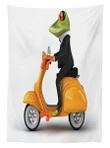 Italian Frog Motorcycle Design Printed Tablecloth Home Decor