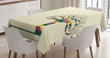 Colorful Tree And The Leaf Design Printed Tablecloth Home Decor