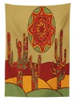 Tribal Design Cactus Design Printed Tablecloth Home Decor