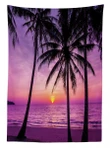 Palms Silhouette Purple Design Printed Tablecloth Home Decor