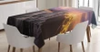 Full Moon Sunset Alps Design Printed Tablecloth Home Decor
