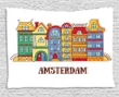Colorful Calligraphic Wide Amsterdam Pattern Printed Wall Tapestry