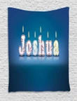 Candles Font Birthday With Name Design Printed Wall Tapestry Home Decor