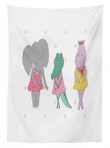 Elephant Girl Polka Dress Design Printed Tablecloth Home Decor