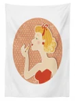 Pin Up Female Printed Tablecloth Home Decor