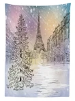 Winter Day At Paris Design Printed Tablecloth Home Decor