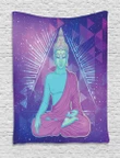 Meditating In Space Galaxy Pattern Printed Wall Tapestry