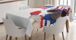 Patriotic Pug Dog Design Printed Tablecloth Home Decor
