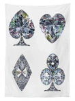 Heart Shaped Diamonds Design Printed Tablecloth Home Decor