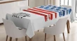 Us Flag On White Design Printed Tablecloth Home Decor