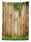 Wooden Garden Fence Design Printed Tablecloth Home Decor