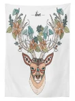 Deer Head Floral Ethnic Design Printed Tablecloth Home Decor
