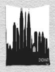 Details Towers Modern Black And White Pattern Printed Wall Tapestry