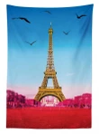 Abstract Grass Eiffel Tower Design Printed Tablecloth Home Decor