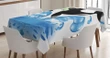 Whale With Sunglasses Design Printed Tablecloth Home Decor