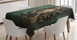 Woman Snakes Emerald Green Design Printed Tablecloth Home Decor