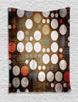 Grunge Murk Elements Circle Old Pattern Printed Wall Tapestry