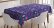 Boho Style Vibrant Blossoms Design Printed Tablecloth Home Decor