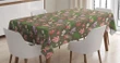 Daisy Hibiscus Fern Leaves Design Printed Tablecloth Home Decor