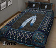 Native American Feather Navy Quilt Bedding Set 3d Printed Quilt Set Home Decoration
